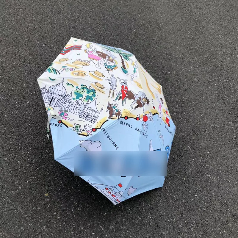 Ветрозащитный Автоматический Зонт от дождя 3 складывания роскошные большие