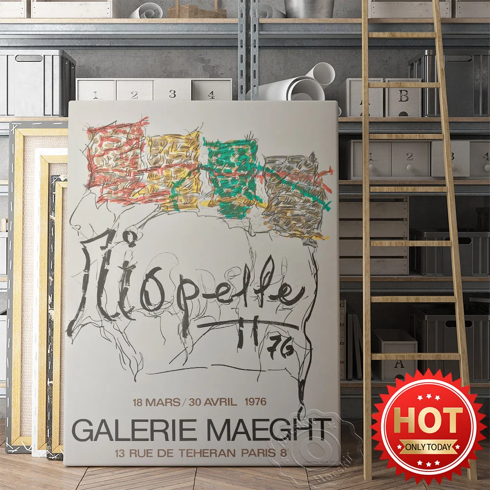 

Jean-Paul Riopell Art Poster, Exhibition Museum Print, Abstract Prints Art, Tachisme Wall Art, Galerie Maeght Wall Picture
