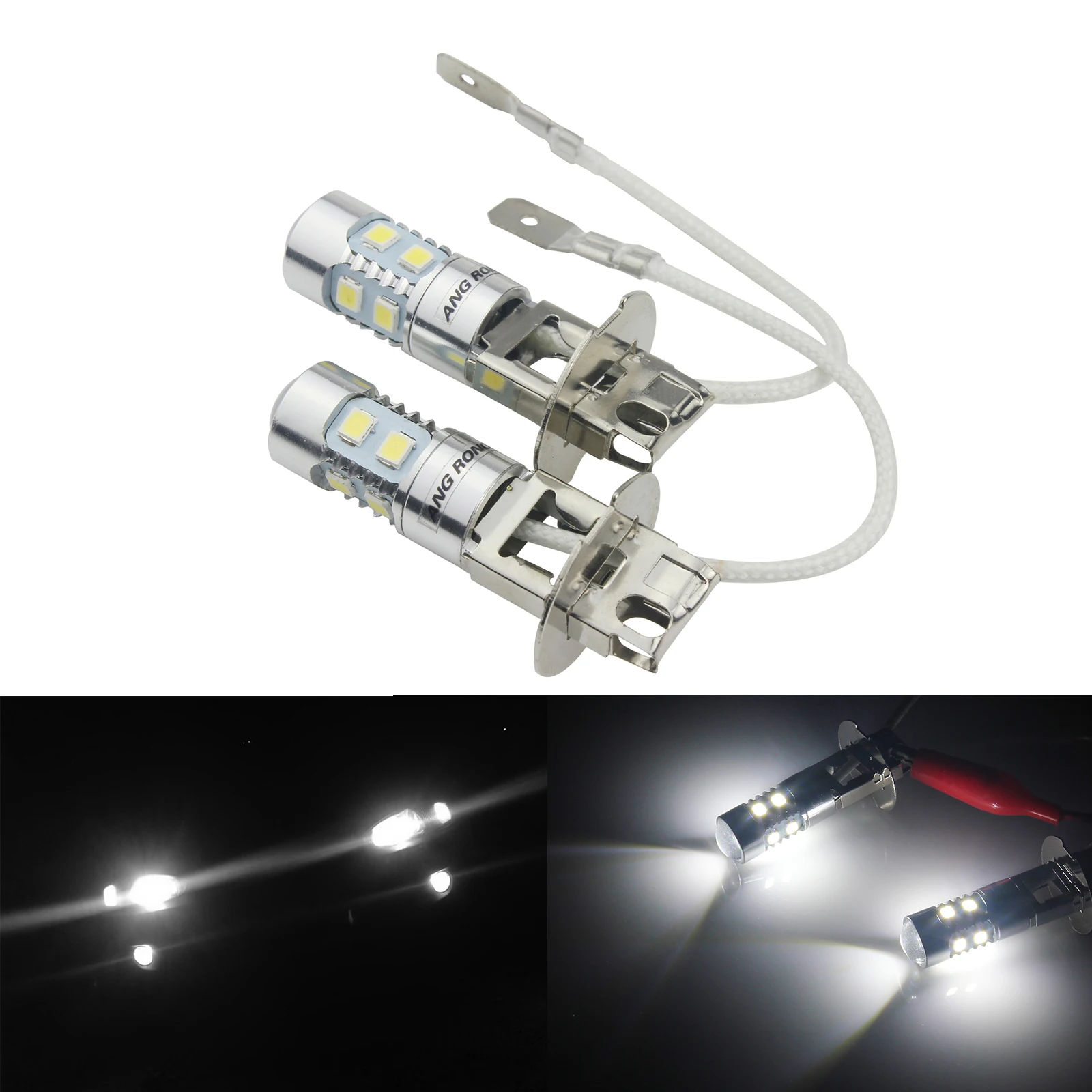 ANGRONG 2x H3 453 10 SMD светодиодный проектор дневные ходовые огни фары