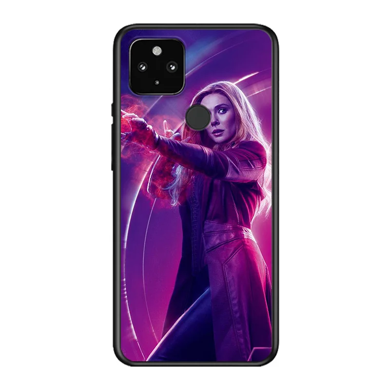 

Marvel Avengers Super Hero Scarlet Witch For Google Pixel 5 4A 5G 4 XL Soft Shell TPU Silicone Black Cover Phone Case
