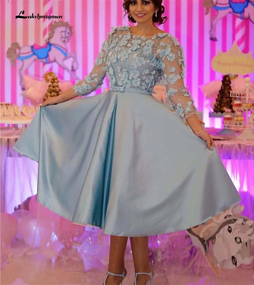 Чай Длина матери платье Дешевые 3/4 одежда с длинным рукавом элегантное Для женщин