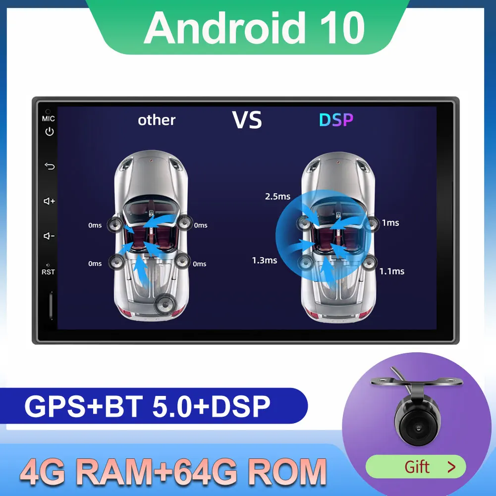 Автомагнитола 2 din gps android 10 0 автомобильный стерео проигрыватель магнитола радио
