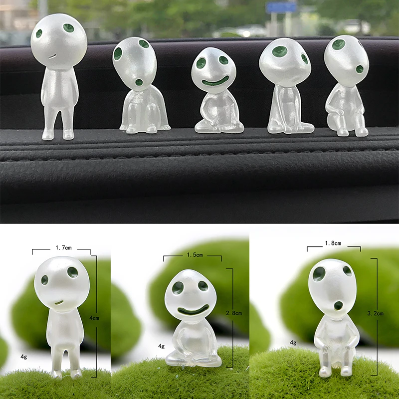 

Car Ornament Resin Cute Mini Luminous Decoration Alien Dolls Automobiles Interior Forest Spirit Elf Decor For Princess Mononoke