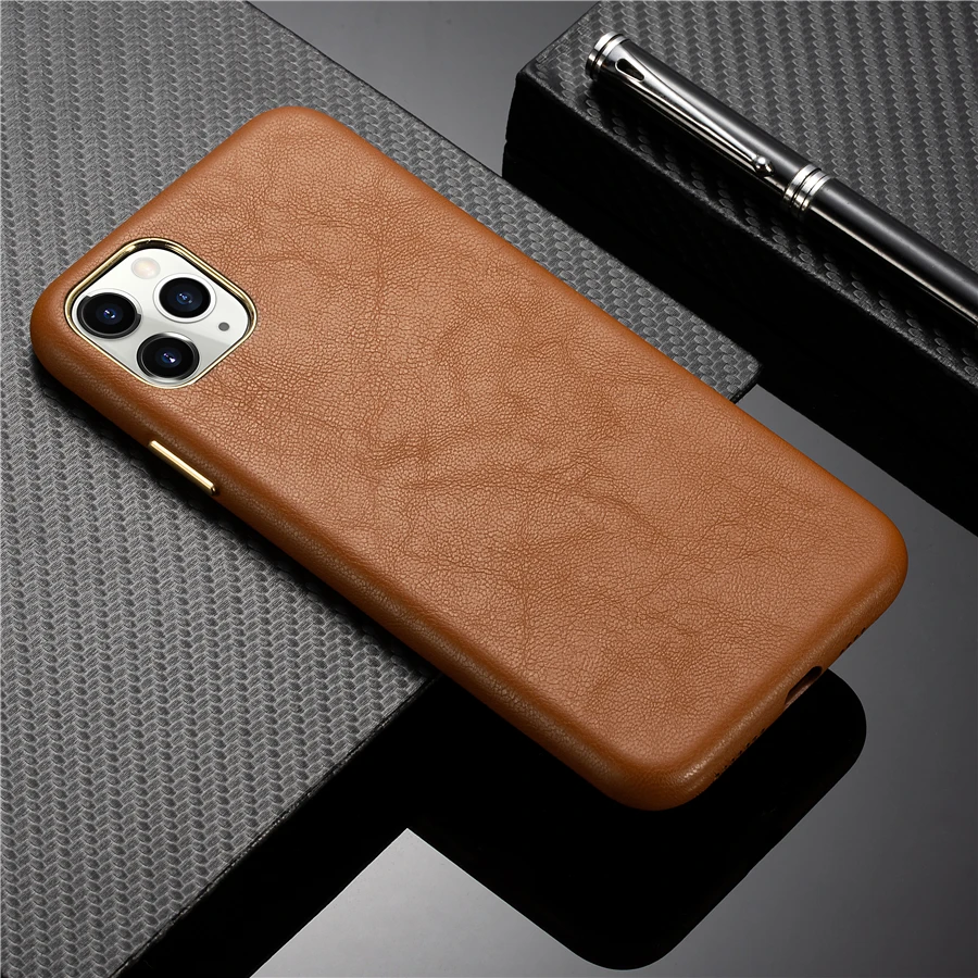 Роскошный кожаный чехол для Iphone 11 pro Xs Max Xr X Etui оригинальный ультра легкий мягкий