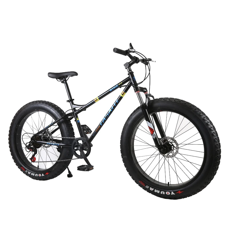 New 4.0 fat tire mountain bicycle 24/26 inch high carbon Steel beach and snow 7/21/24/27 variable speed mountain bike