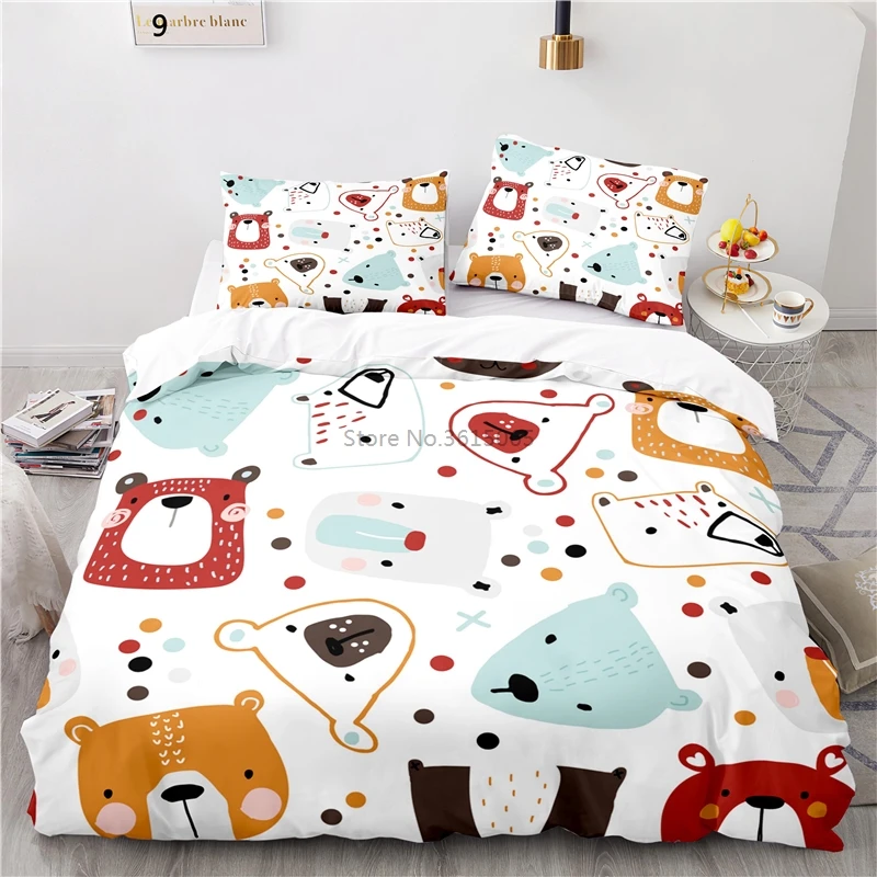 Милый лисята в печатных постельное белье с изображением героев мультфильмов для