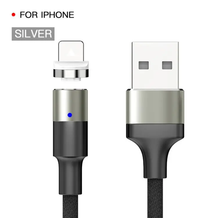 Silver for iPhone IHaitun роскошный Магнитный usb-кабель 3A type C для samsung QC 3,0 type C Micro Quick Charge 4,0 Fast type-C для iPhone 11 Oneplus 7 Huwei P30 Pro Samsung S10 Plus Note 10 X 8 Xiaomi 9 Redmi Note 7 - Цвет: Silver for iPhone