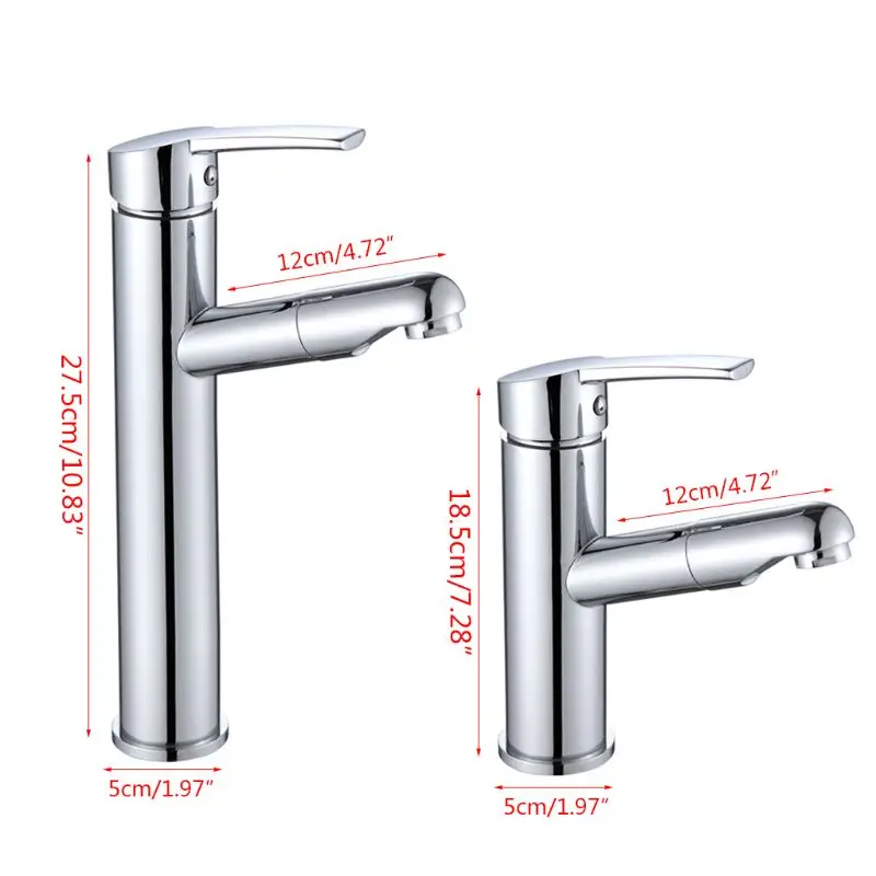 

Bathroom Kitchen Basin Faucet Single Handle Pull Out Spray Hot Cold Sink Tap