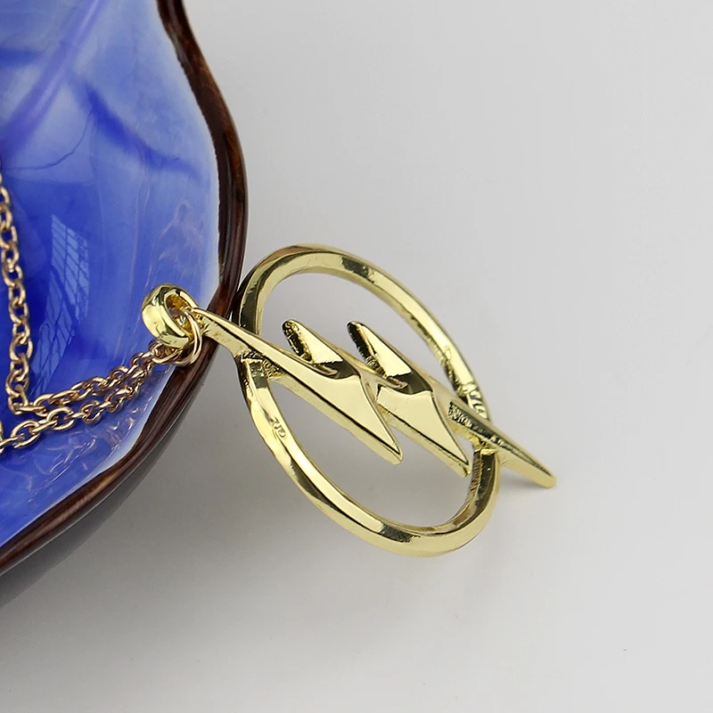 Новая мода DC Marvel Comic флеш-Подвеска Ожерелье для мужчин золотой цвет цепочка логотип в виде молнии ювелирные подвески