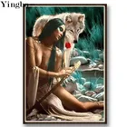 5D Diy алмазная живопись пикантные красавица и волк камни в форме ромба круглый дрель Алмазная Вышивка Набор для вышивки крестом мозаика дома Деор,