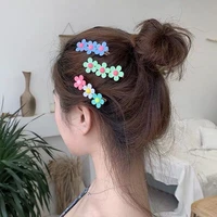 2pcsset2020 spring and summer new small flower hairpin children cute candy color flower word hairpin hair accessories