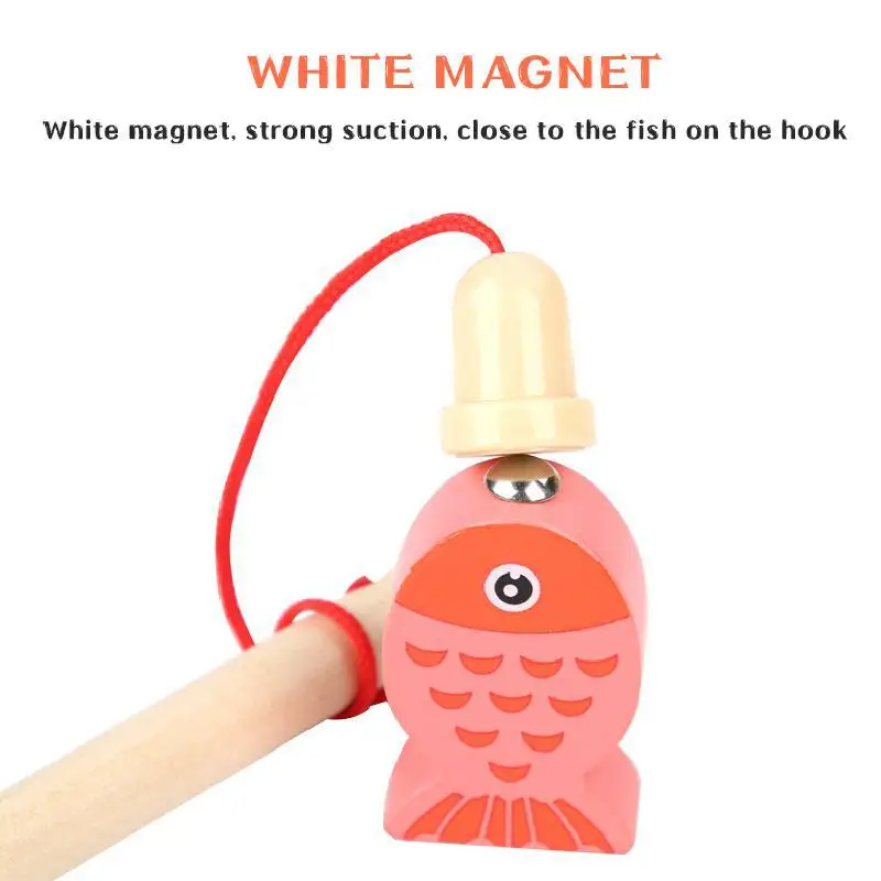 Деревянные магнитные игрушки для рыбалки детей Монтессори раннего развития игра