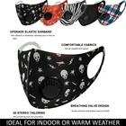 Моющаяся многоразовая хлопковая маска для лица с принтом, дышащие фильтры для лица с клапаном, маска с закрывающей петлей для безопасного дыхания