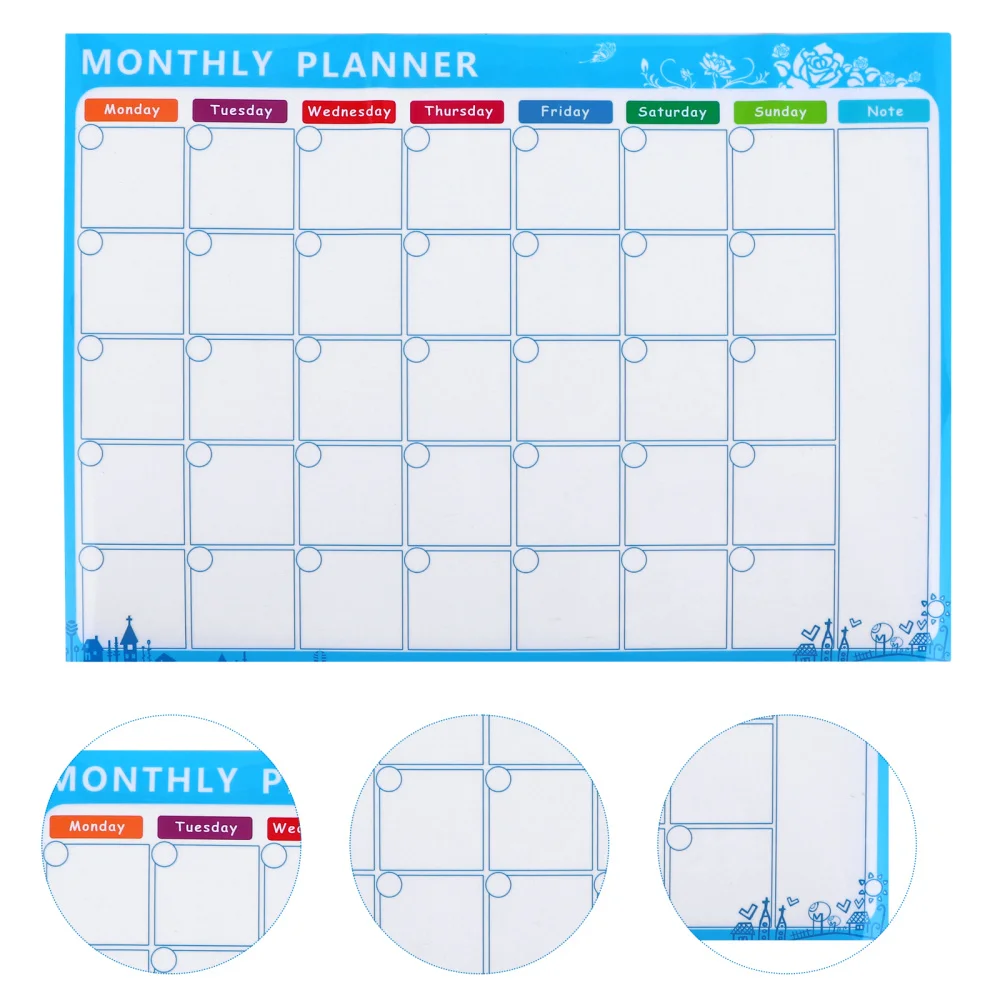 

1Pc Magnetic Plan Sticker Erasable Monthly Plan Sticker Useful Schedule Board