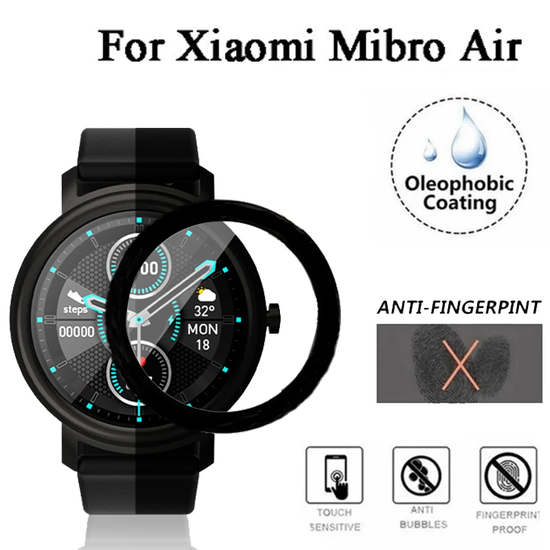 

1-2PCS Mibro Air 2.5D Clear Premium Tempered Glass For Xiaomi Mibro Air SmartWatch Screen Protector Film 9H Anti-Scratch Glass