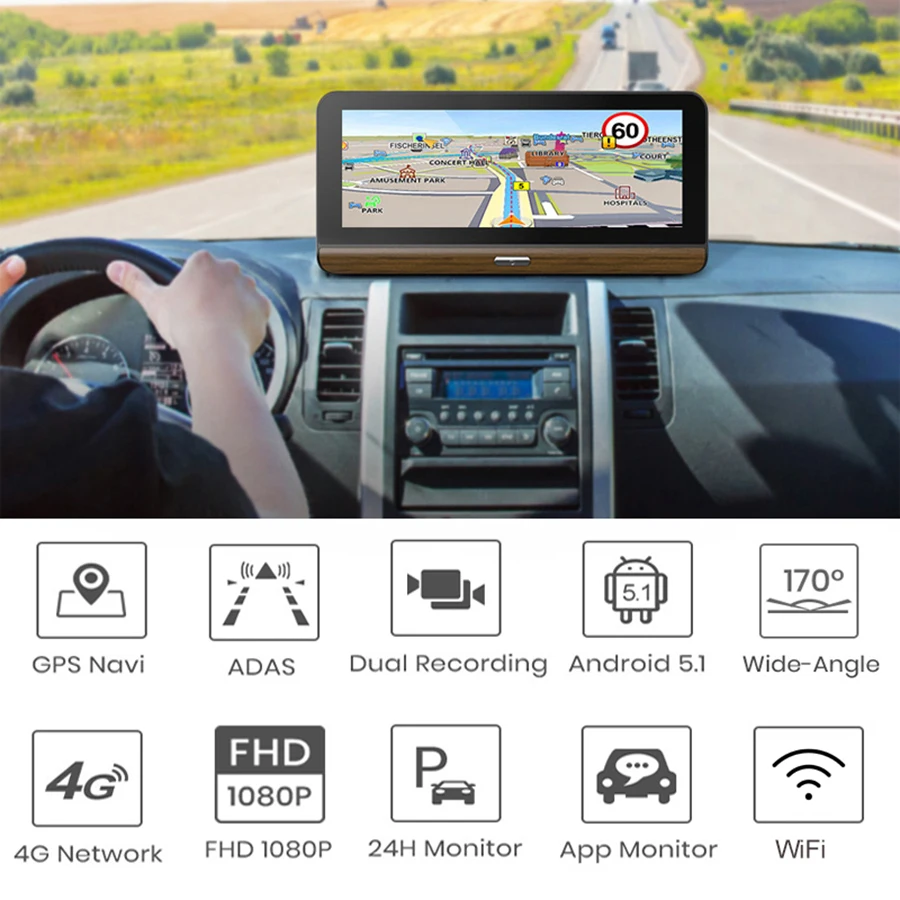 Anfilite 4G ADAS Автомобильная камера с двойным объективом запись gps грузовик Android DVR 1080P видео портативный рекордер видеорегистратор с дистанционным монитором