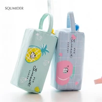 pencil case double layer large capacity pencil cases school cute cartoon kawaii students big pen case bags stationery supplies