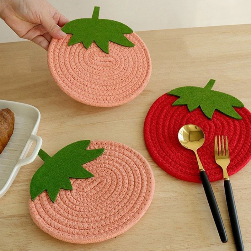 Мультяшная красная подстилка в виде пчелы фруктов подставка для питьевого чая