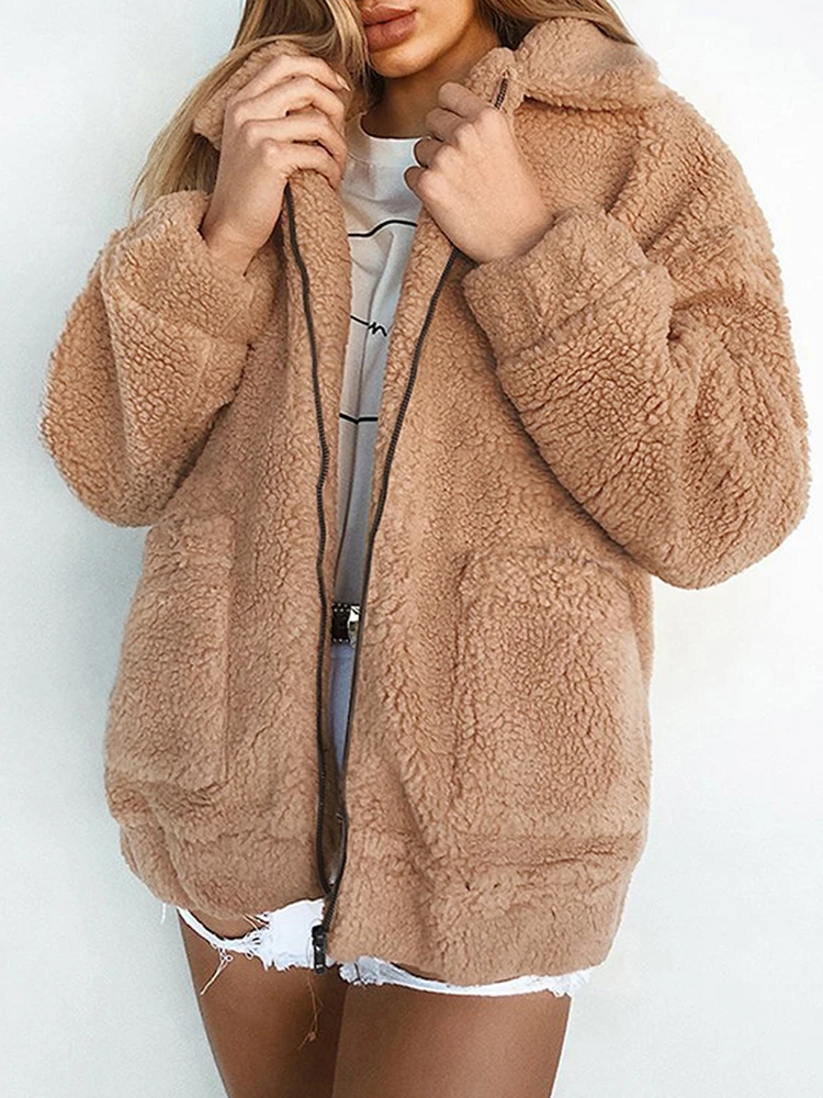 caramel teddy bear coat