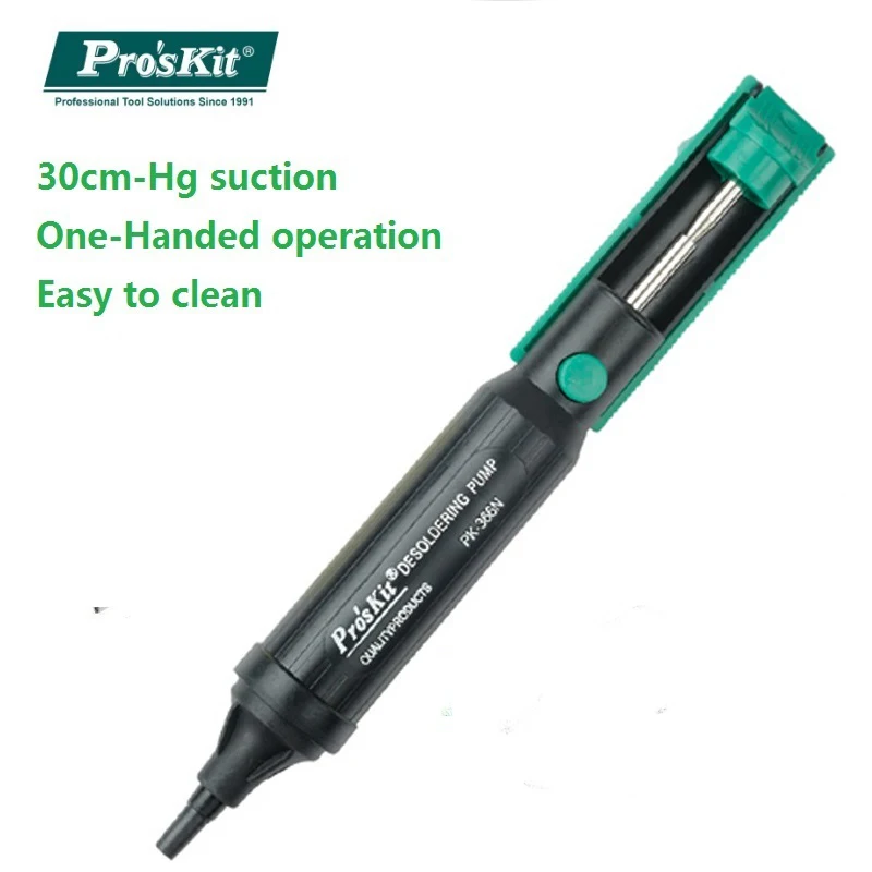 

Pro'sKit 8PK-366N-G Suction Tin Solder Suckers Gun Bicyclic Airtight Soldering Iron Pen Hand Tools Desoldering Pump Piston