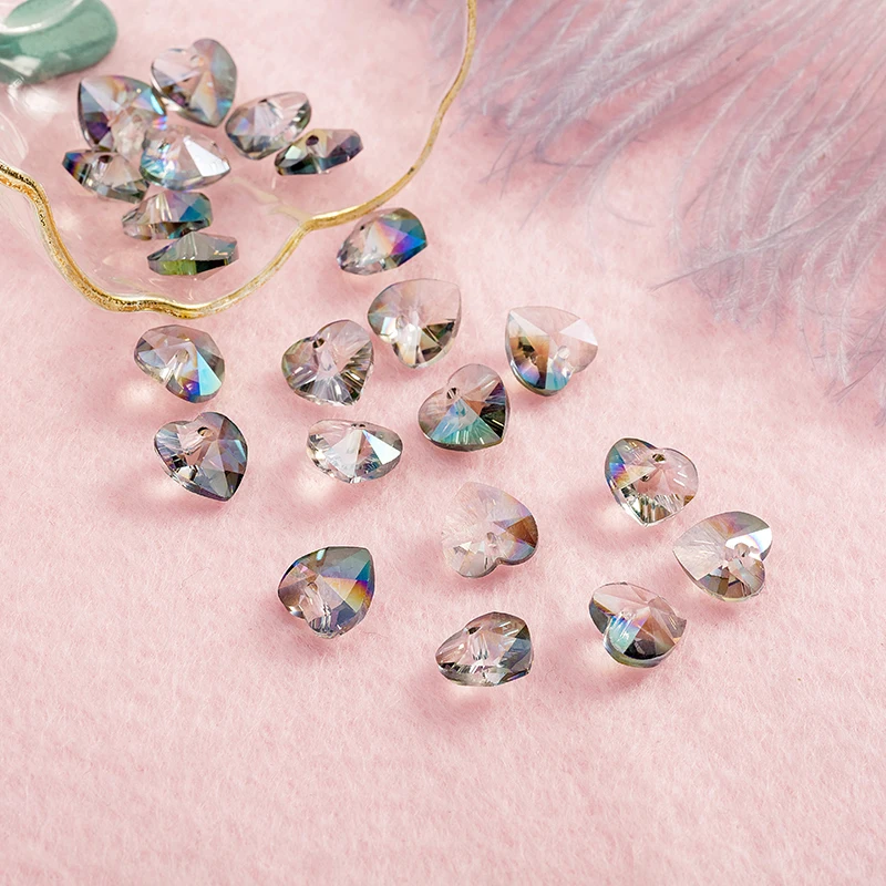 16 шт. Хрустальные стеклянные бусины в форме сердца чтобы сделать ювелирные