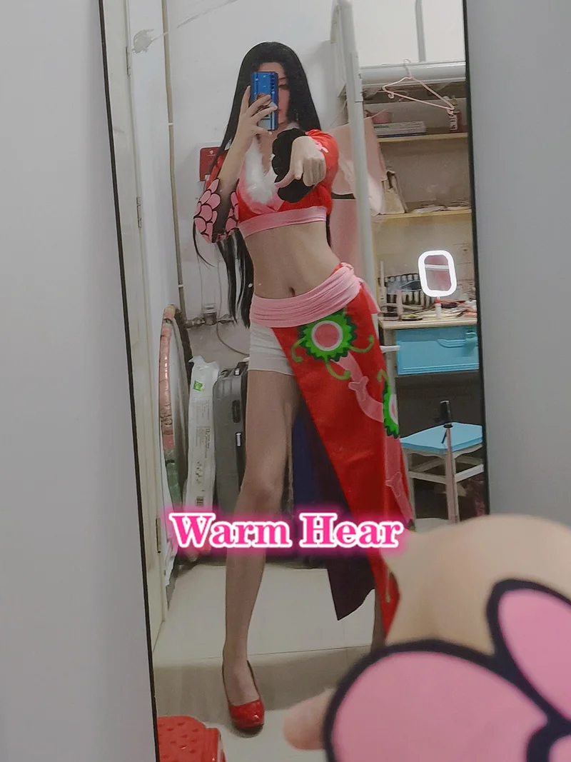 Аниме One Piece Боа Хэнкок косплей парик с серьгами длинные черные прямые