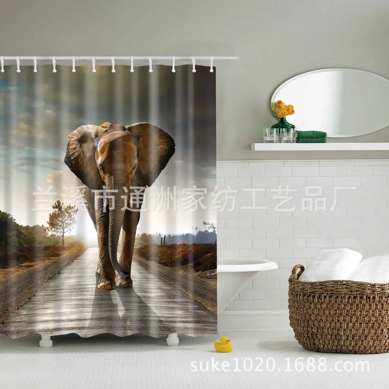 

Floral Shower Curtain Clear Grey Modern Shower Curtain Waterproof Luxury Washable Washable Tende Bagno Bathroom Curtain BA60YL