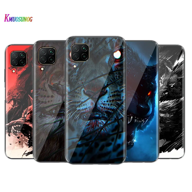 

Animal Totem Wolf Lion For Huawei P50 P40 P30 P20 P10 P9 P8 Lite Mini E 5G Pro Plus Soft TPU Silicone Phone Case