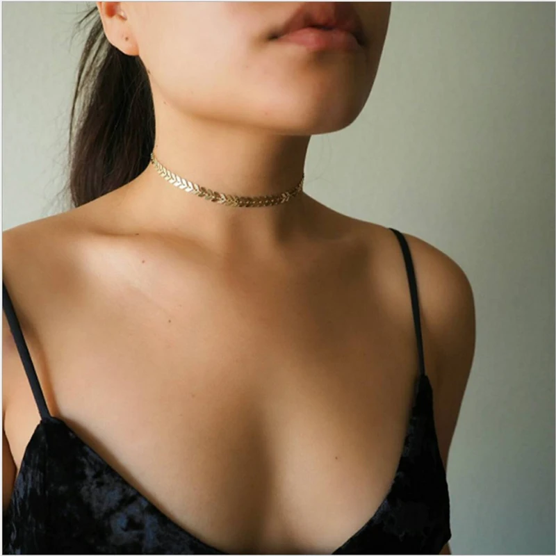 Модное ювелирное изделие два Слои ожерелье-чокер с рыбным скелетом для монет