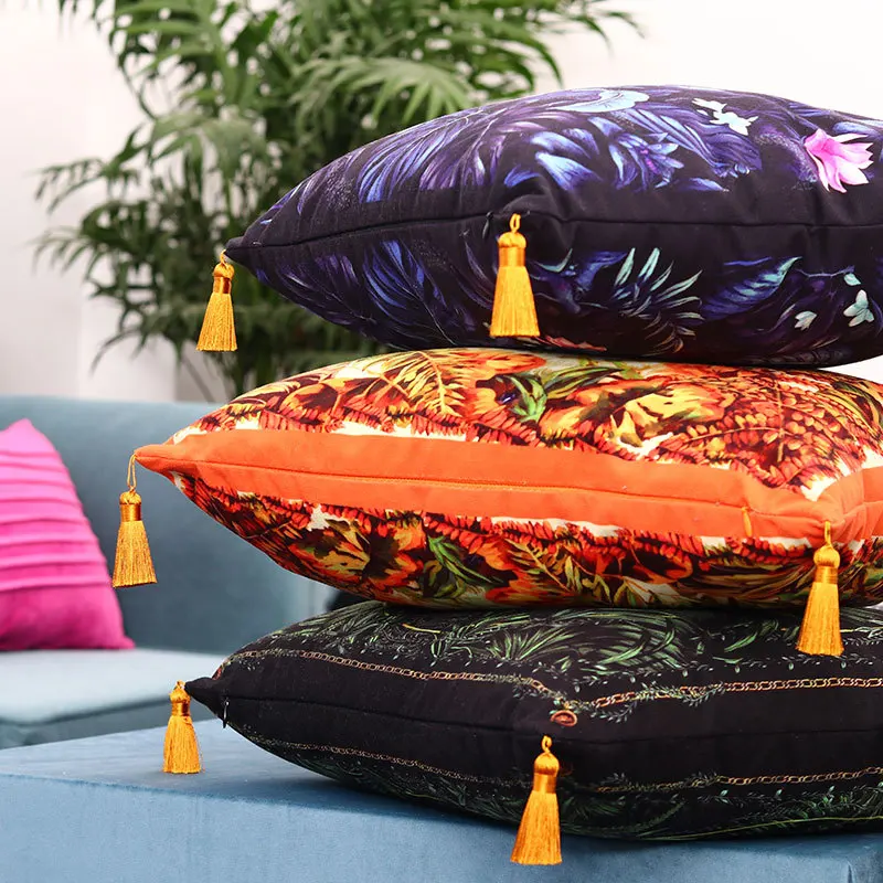 Наволочка для подушки с изображением нарисованных вручную животных наволочка