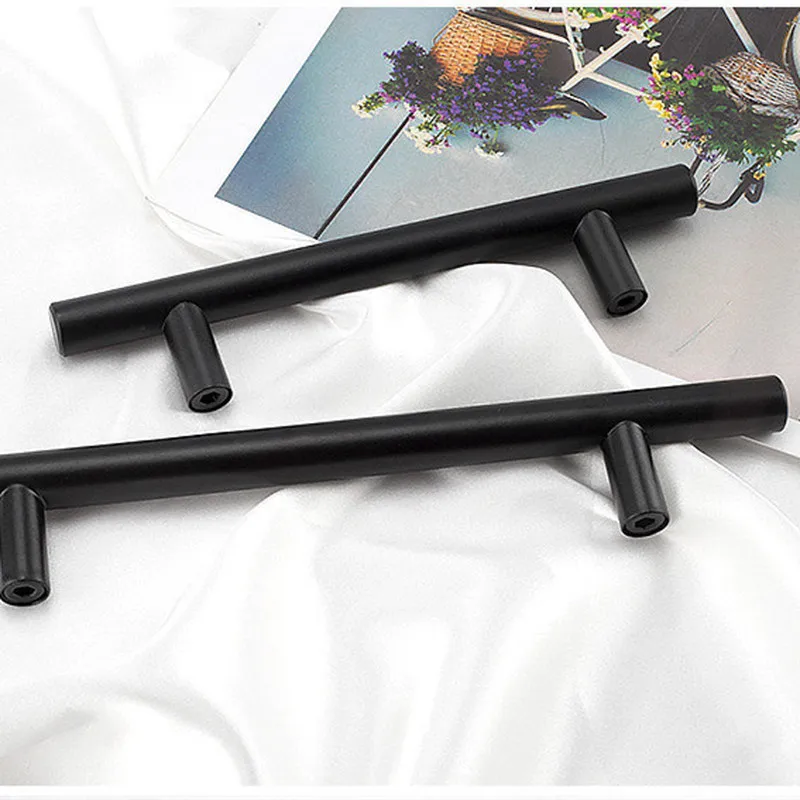 

Moderne Matzwarte Roestvrijstalen Keukendeurkast T-vormige Handgreep 2 Inch 12 Inch Hardware Lade Keukengreep