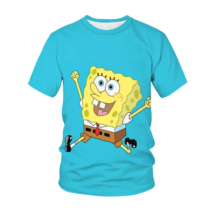 

2021 New Cartoon Anime Sponge Movie 3D Printing Men's and Women's T-Shirts Children's Fashion Casual Cool Tops