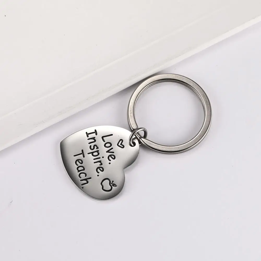 Цепочка для ключей моя форма учить любовь Inspire 316L кольцо из нержавеющей стали с