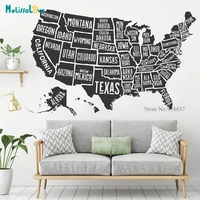 usa map decor america map company office sticker home living room vinyl wall sticker decal art jh033
