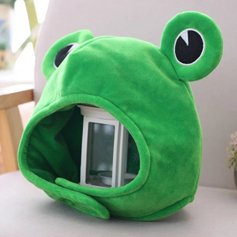 

Novelty Funny Big Frog Eyes Cute Cartoon Plush Hat Toy Green Full Headgear Cap Cosplay Costume Party Dress Up Photo Prop