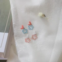 fashionable spring and summer new lovely hollow out small flower earrings s925 silver needle sweetheart flower earrings