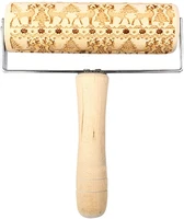 christmas rolling pin wooden embossed rolling pins for baking 3d laser engraved patterned embossing with elk pattern roller