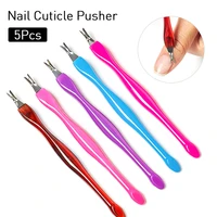 5pcsset nail cuticle remover stainless steel dead skin pusher nail art manicure care tools dead skin tweezer scissors pusher