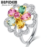 hepidem rotate 100 tourmaline 925 sterling silver rings 2022 new trend women gem stone gemstones gift s925 fine jewelry 3288