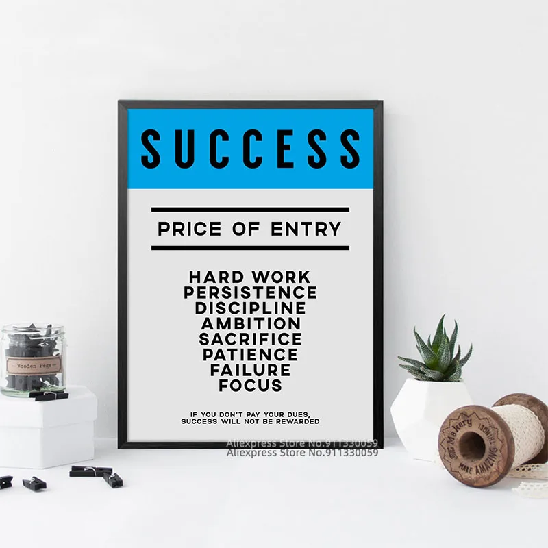 Мотивационная цена входа плакат Холст Картина настенное искусство
