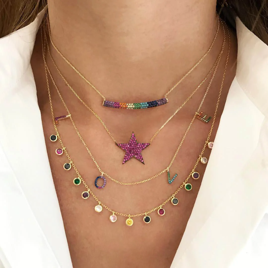 2021 подарок на день Святого Валентина изящная Радуга CZ ювелирные изделия 925 пробы