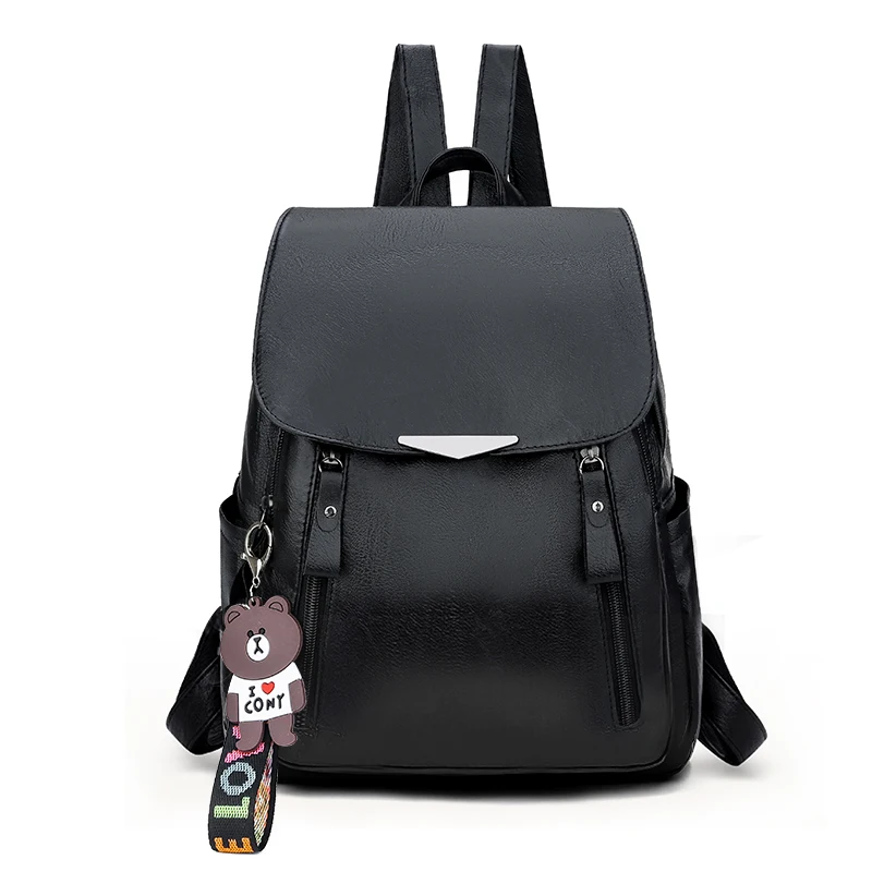 

2020 Горячая Мода мультфильм кулон PU кожаный женский большой вместительный рюкзак Открытый Путешествия Водонепроницаемый Рюкзак Студенческая сумка ZX-158.