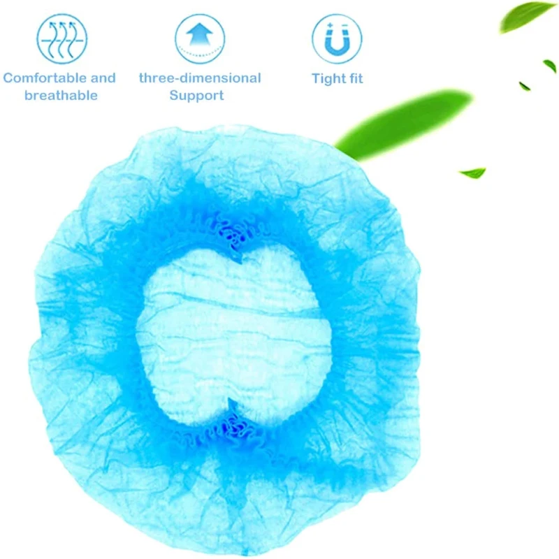 

50Pcs /Set One-off Disposable Hotel Shower Bathing Clear Hair Elastic Caps Hats New Shower Caps Hot