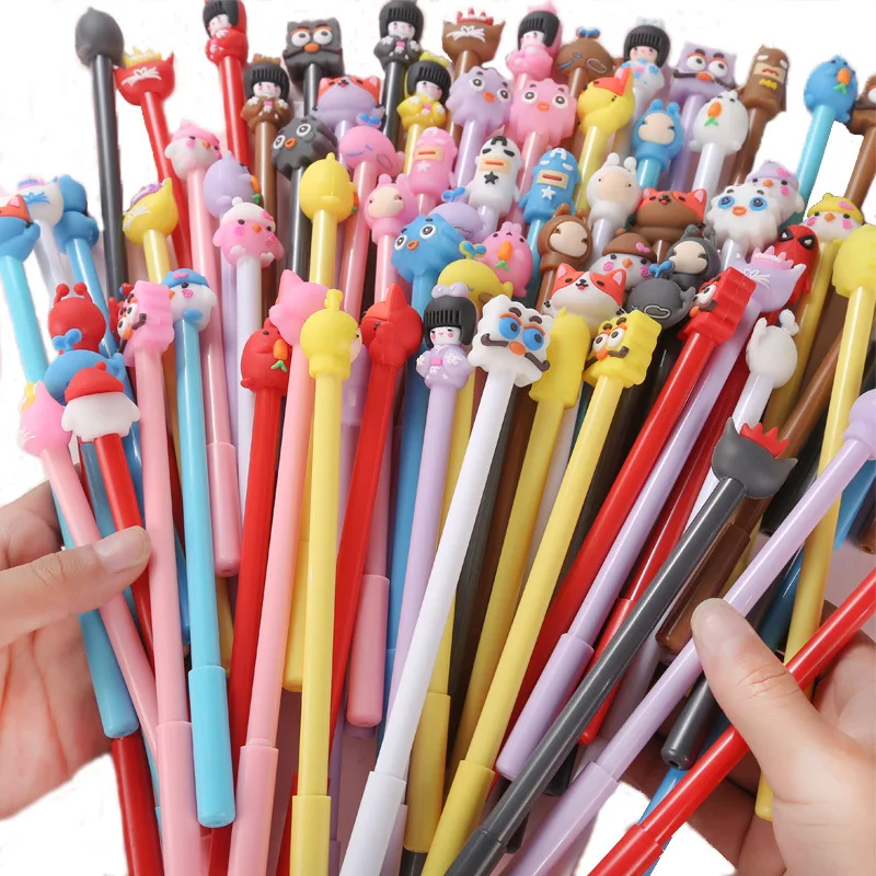 

Kawaii soft gelip head gel pen Cute cartoon pen student stationery carbon pen small fresh gel pen Children's gifts
