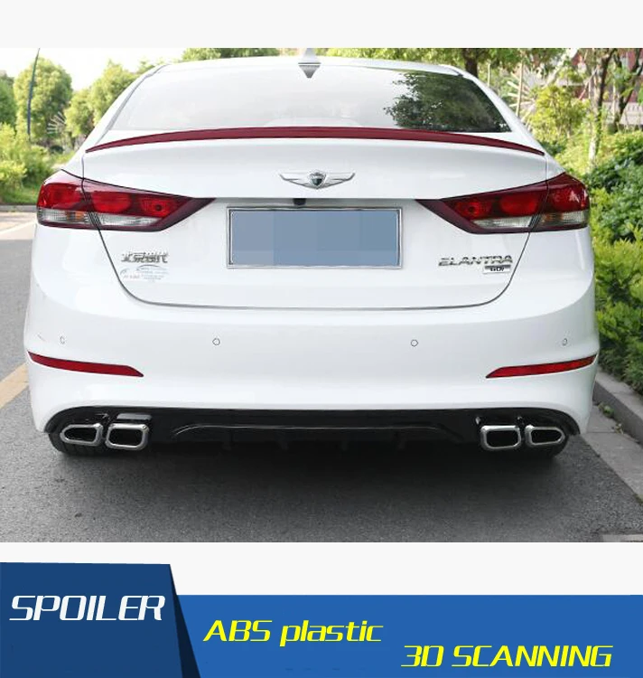 Для Elantra Новый ABS задний бампер диффузор для 2016 2018 после хромирования спойлер|rear