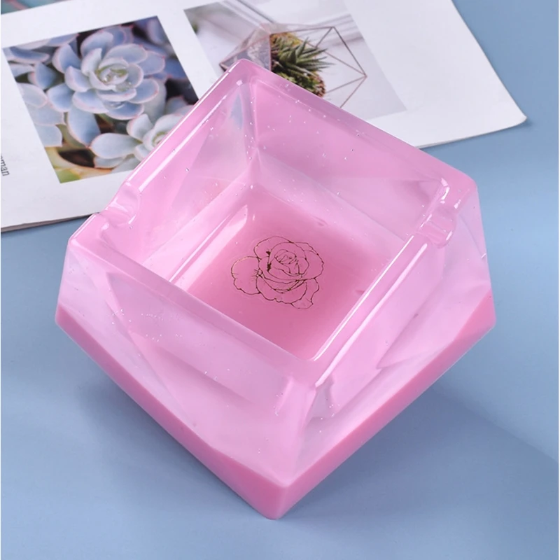 

Crystal Epoxy Resin Mold Irregular Ashtray Silicone Mould DIY Container Tools X7YA