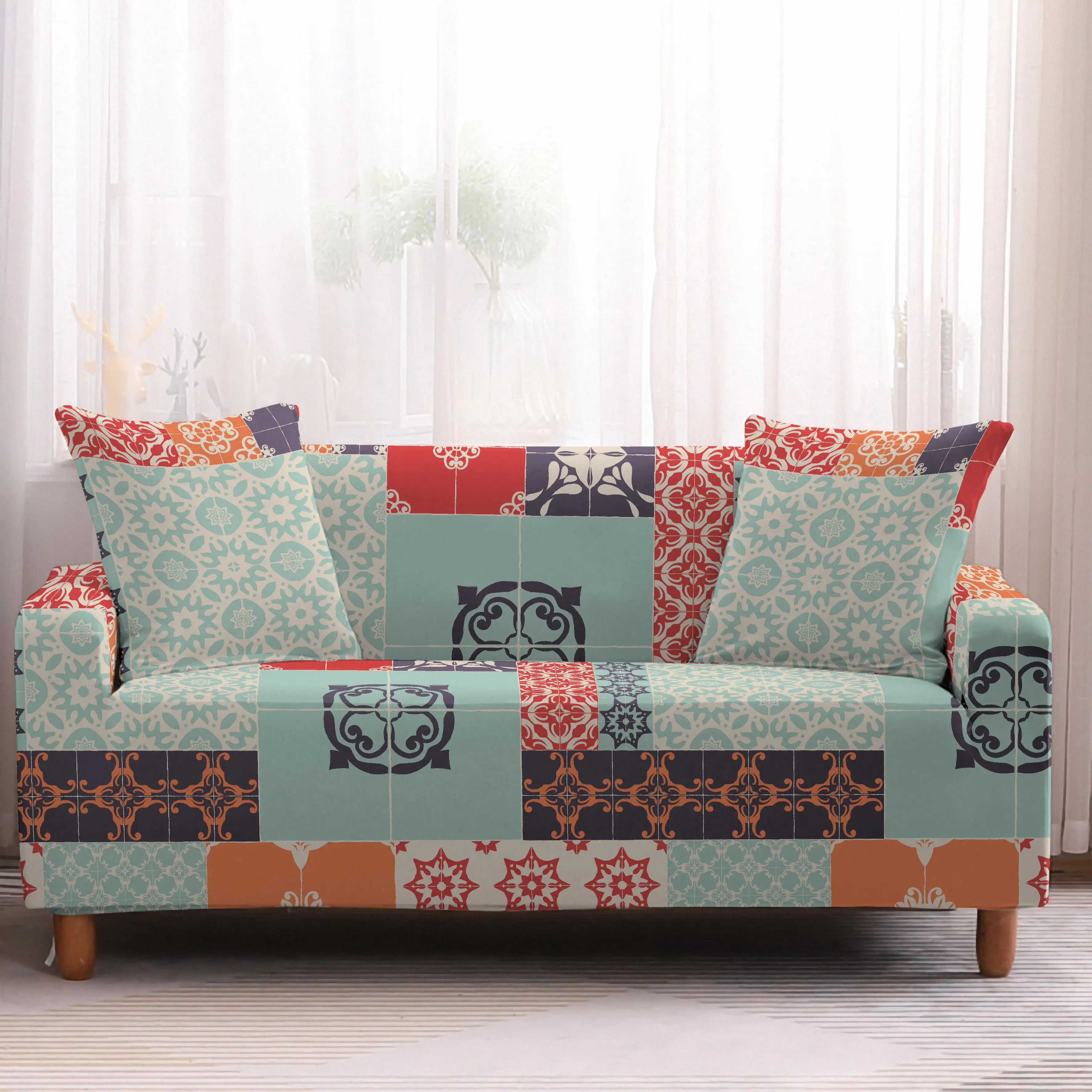 DIDI Bohemia Elastic Sofa Cover Wrap All-Inclusive Slip-Resistant Covers Seat Couch Towel Single/Two/Three/Four | Дом и сад