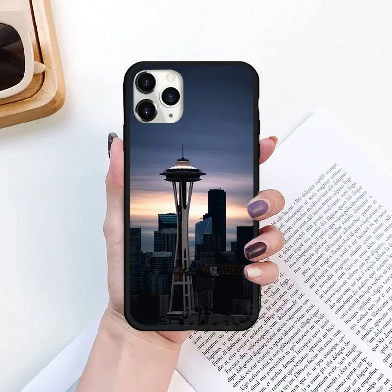 

Seattle landscape building scenery pattern Phone Case for iPhone 11 12 mini pro XS MAX 8 7 6 6S Plus X 5S SE 2020 XR funda