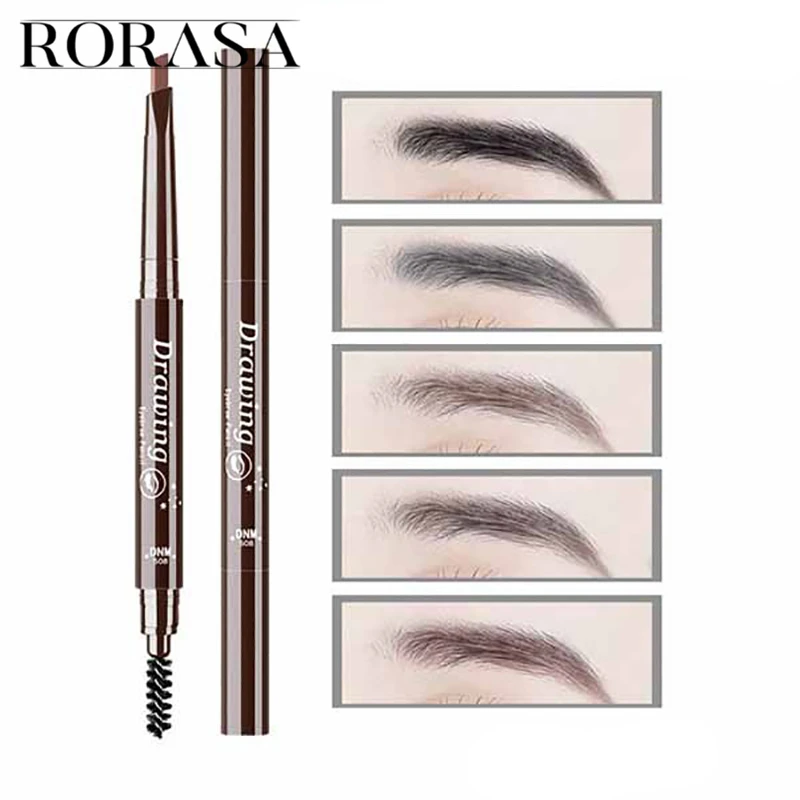 Автоматический Водостойкий карандаш для бровей с двойным концом черный