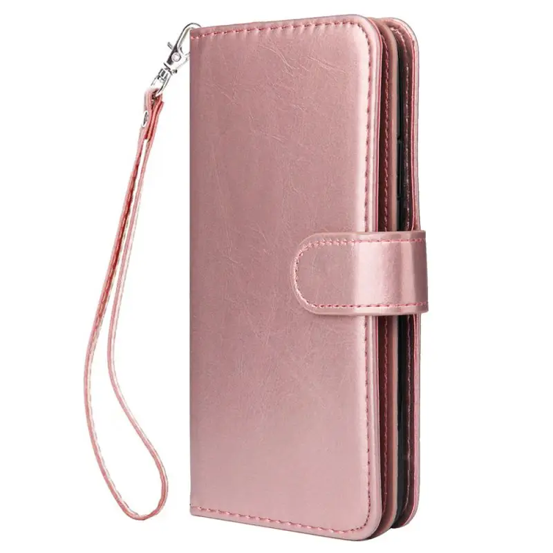 

For IPhone 11 Pro Full Protective Phone Cases Covers With Holder Design 9 Card Slots And Lanyard Shockproof PU Cover